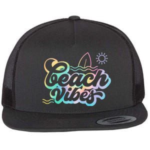 Beach Vibes Colorful Ocean Flat Bill Trucker Hat