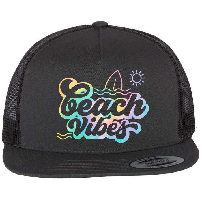 Beach Vibes Colorful Ocean Flatbill Hat