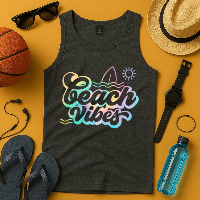 Beach Vibes Colorful Ocean Tank Top