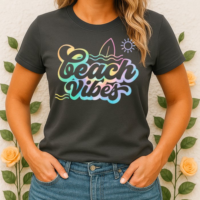 Beach Vibes Colorful Ocean Womens T-Shirt