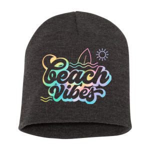 Beach Vibes Colorful Ocean Short Acrylic Beanie