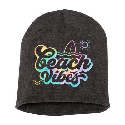 Beach Vibes Colorful Ocean Short Acrylic Beanie