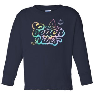 Beach Vibes Colorful Ocean Toddler Long Sleeve Shirt