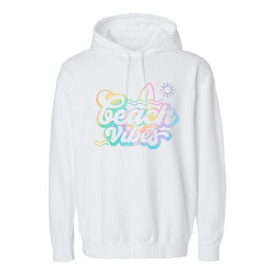 Beach Vibes Colorful Ocean Garment-Dyed Fleece Hoodie