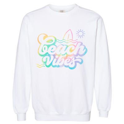 Beach Vibes Colorful Ocean Garment-Dyed Sweatshirt
