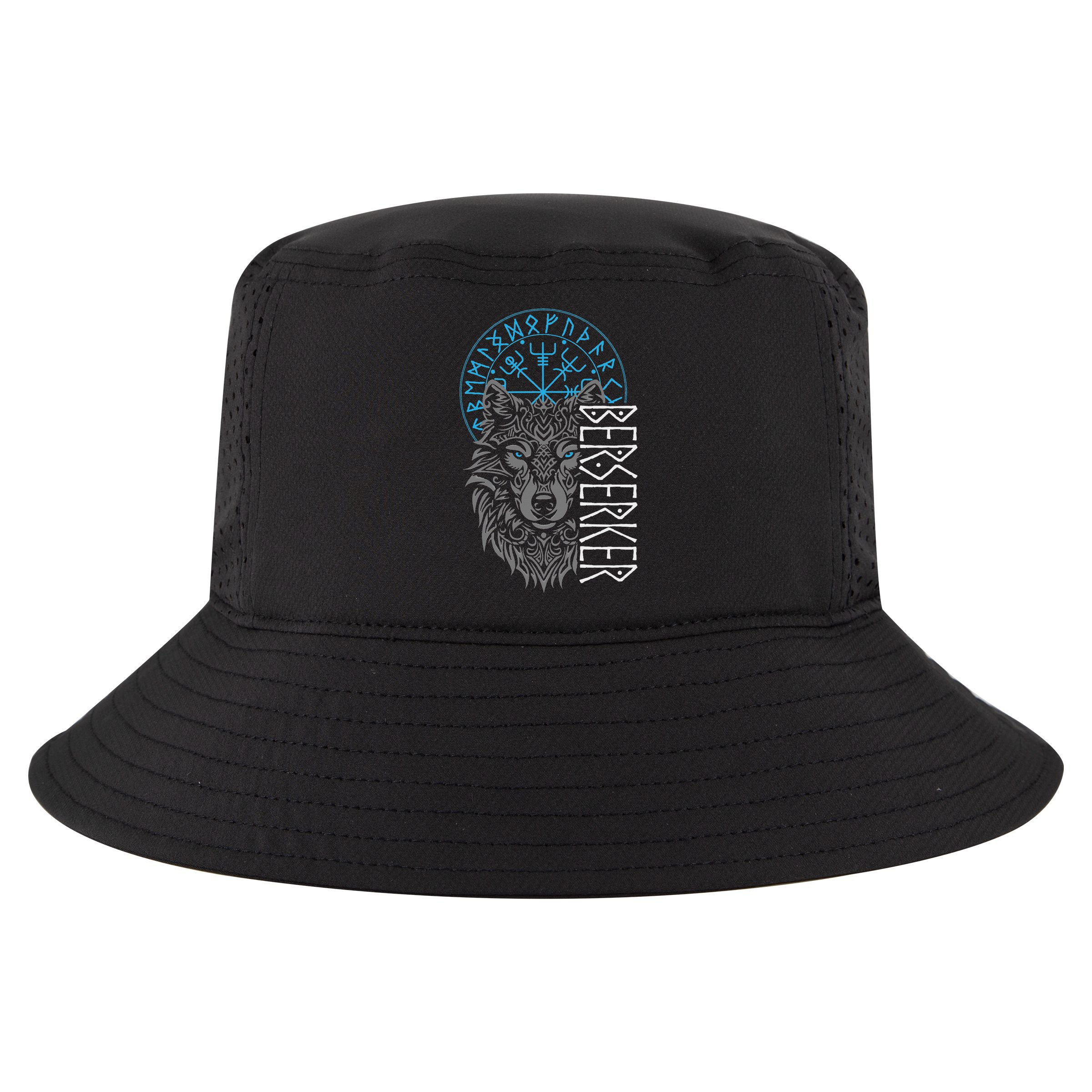 Berserker & Viking Compass Nordic Wolf Design  Cool Comfort Performance Bucket Hat