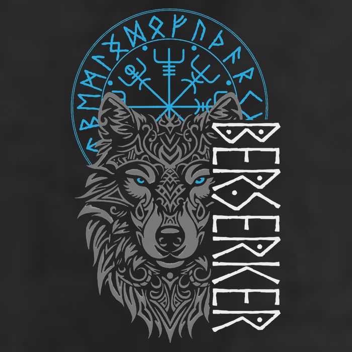 Berserker & Viking Compass Nordic Wolf Design  Cool Comfort Performance Bucket Hat