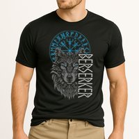 Berserker & Viking Compass Nordic Wolf Design  Cooling Performance Crew T-Shirt