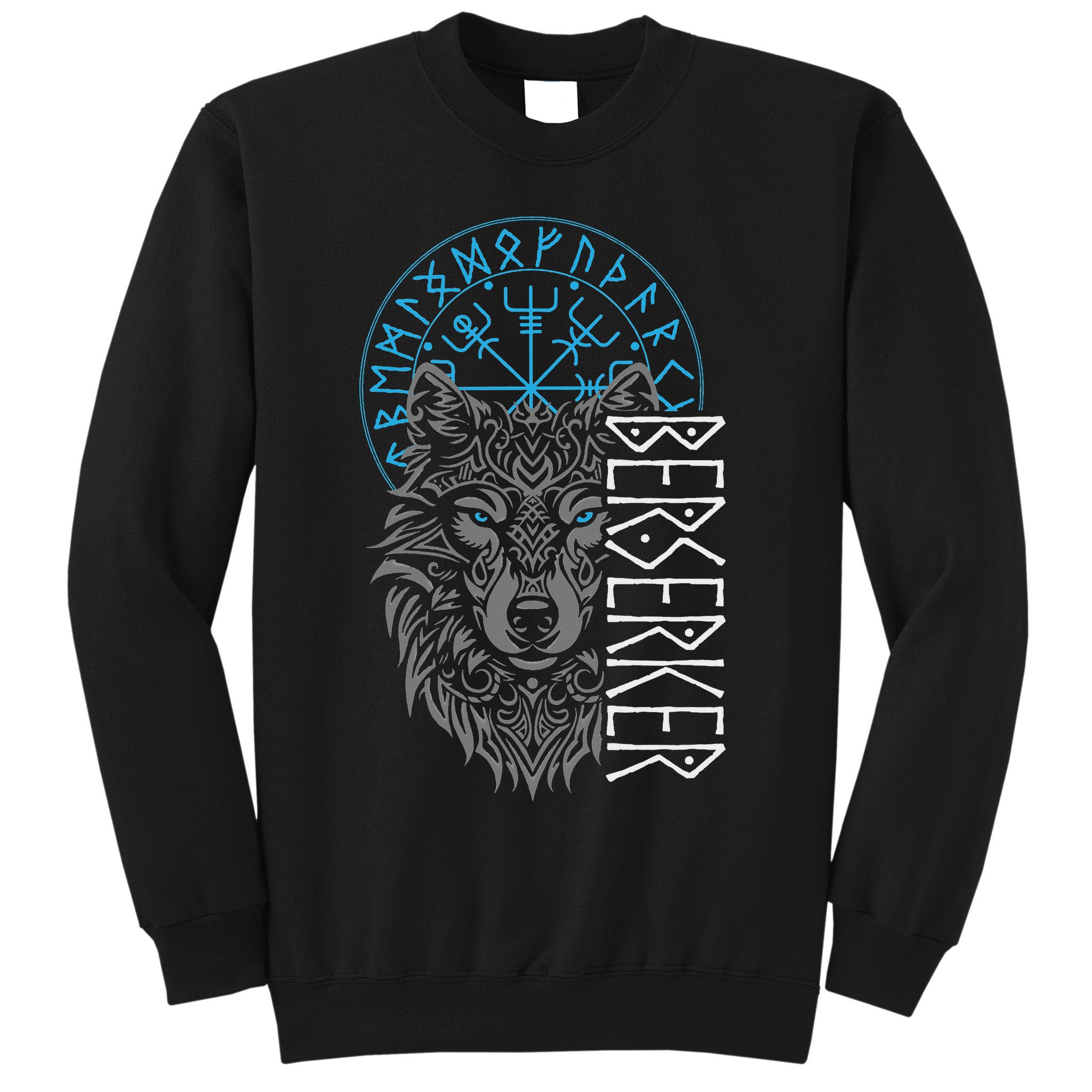 Berserker & Viking Compass Nordic Wolf Design  Sweatshirt