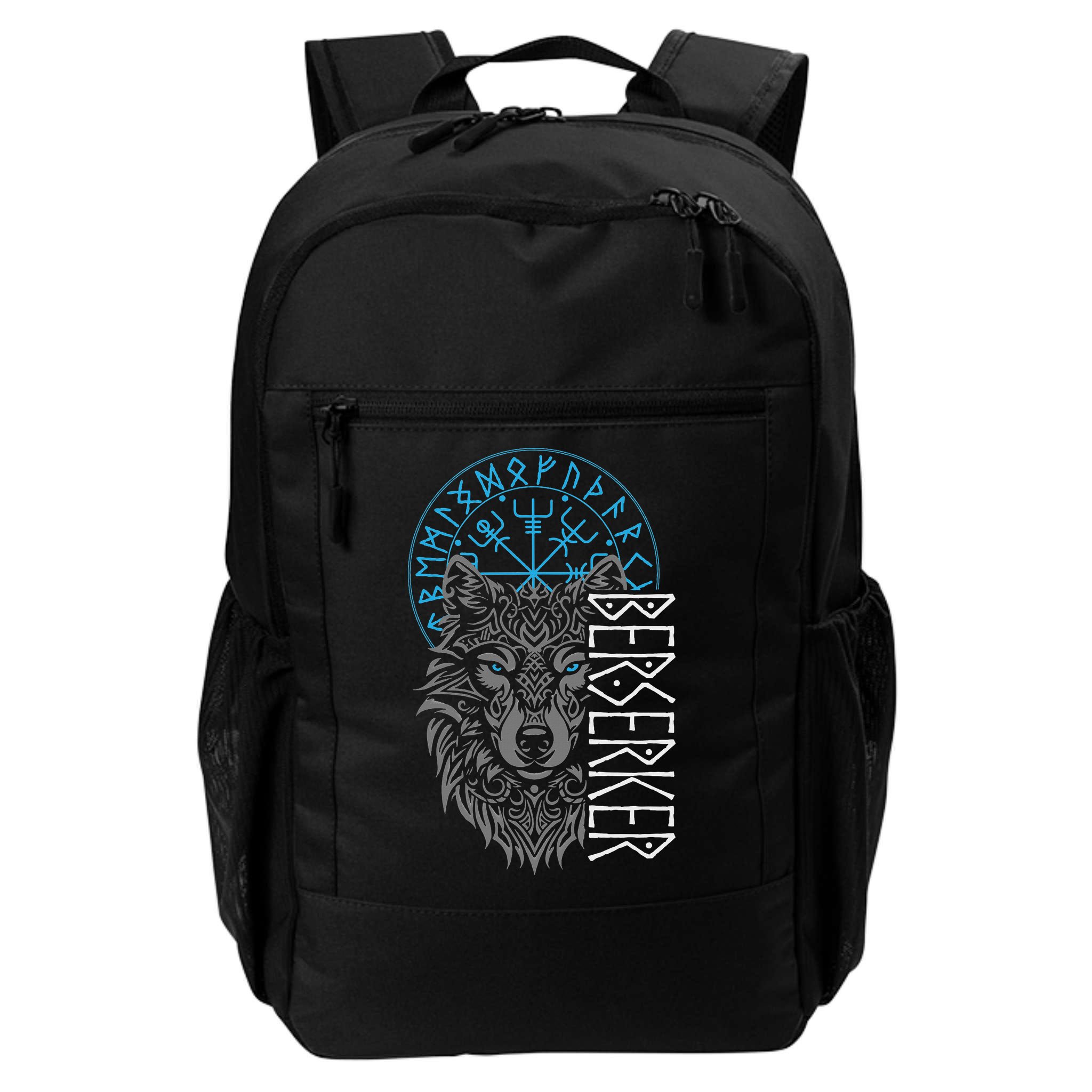 Berserker & Viking Compass Nordic Wolf Design  Backpack
