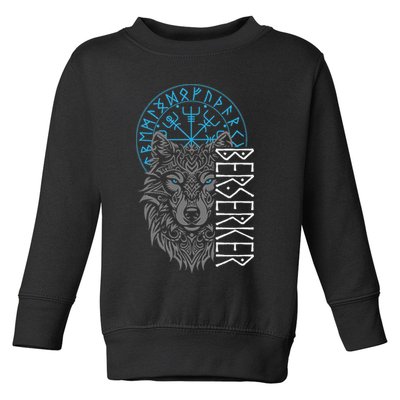 Berserker & Viking Compass Nordic Wolf Design  Toddler Sweatshirt