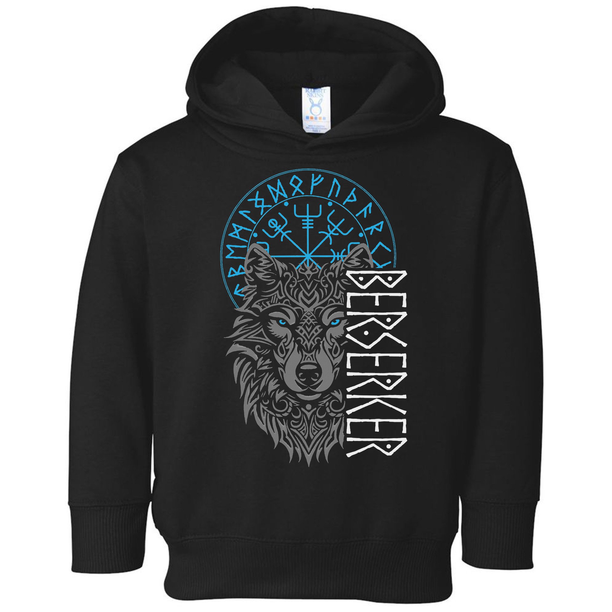 Berserker & Viking Compass Nordic Wolf Design  Toddler Hoodie