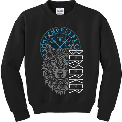 Berserker & Viking Compass Nordic Wolf Design  Kids Sweatshirt