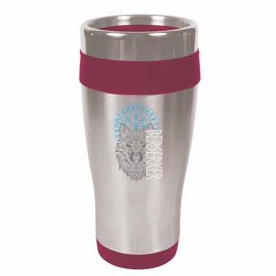Berserker & Viking Compass Nordic Wolf Design  16oz Travel Tumbler