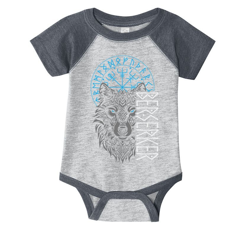 Berserker & Viking Compass Nordic Wolf Design  Infant Baby Jersey Bodysuit