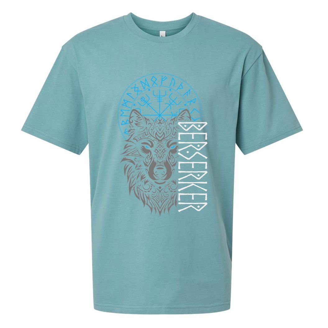 Berserker & Viking Compass Nordic Wolf Design  Sueded Cloud Jersey T-Shirt