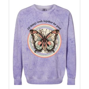 Bible Verse Christian Butterfly Colorblast Crewneck Sweatshirt