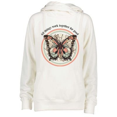 Bible Verse Christian Butterfly Womens Funnel Neck Pullover Hood