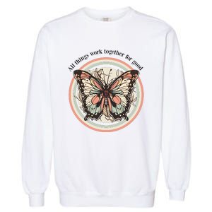 Bible Verse Christian Butterfly Garment-Dyed Sweatshirt