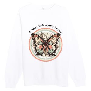 Bible Verse Christian Butterfly Premium Crewneck Sweatshirt