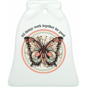 Bible Verse Christian Butterfly Ceramic Bell Ornament