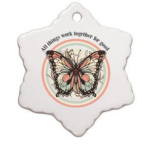 Bible Verse Christian Butterfly Ceramic Star Ornament