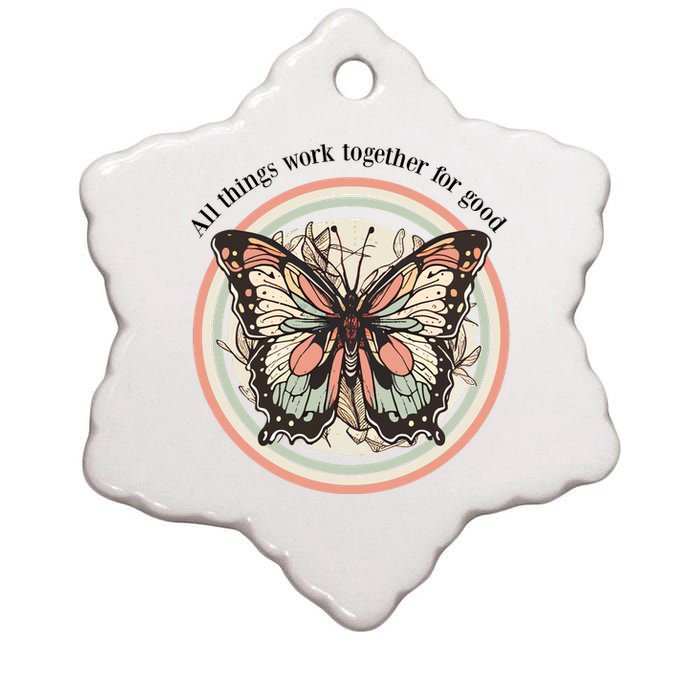 Bible Verse Christian Butterfly Ceramic Star Ornament