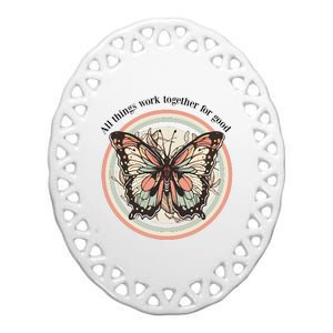 Bible Verse Christian Butterfly Ceramic Oval Ornament