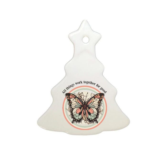 Bible Verse Christian Butterfly Ceramic Tree Ornament