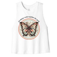 Bible Verse Christian Butterfly Women's Racerback Cropped Tank