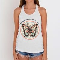 Bible Verse Christian Butterfly Women's Knotted Racerback Tank