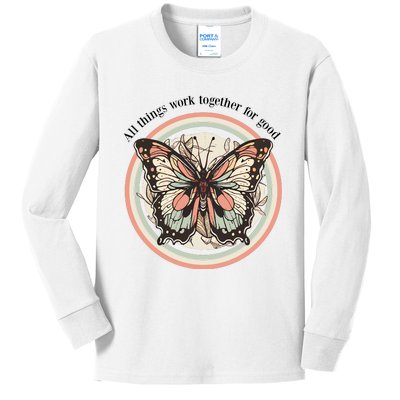 Bible Verse Christian Butterfly Kids Long Sleeve Shirt