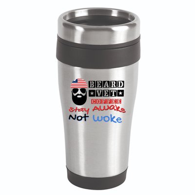 Beard vet coffee happy 4th of july Independence Day 16oz Travel Tumbler