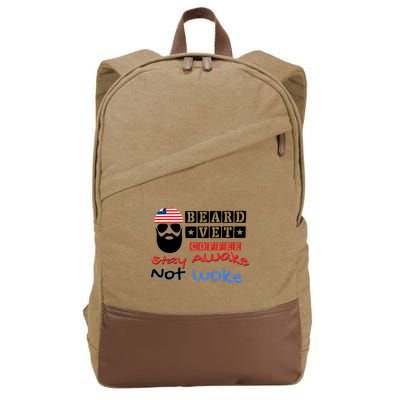 Beard vet coffee happy 4th of july Independence Day Cotton Canvas Backpack