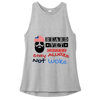 Beard vet coffee happy 4th of july Independence Day Ladies PosiCharge Tri-Blend Wicking Tank