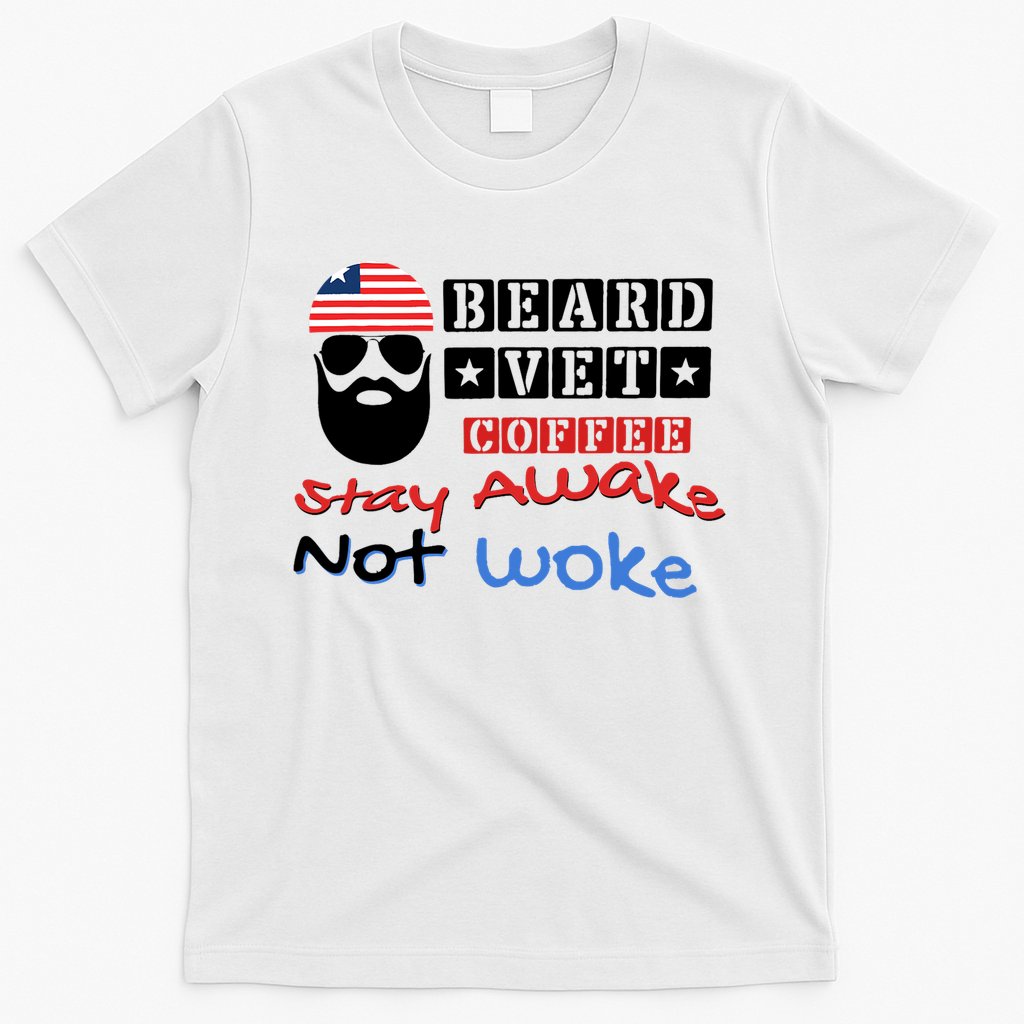 Beard vet coffee happy 4th of july Independence Day T-Shirt