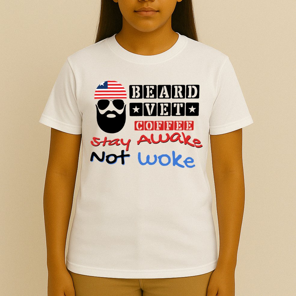 Beard vet coffee happy 4th of july Independence Day T-Shirt