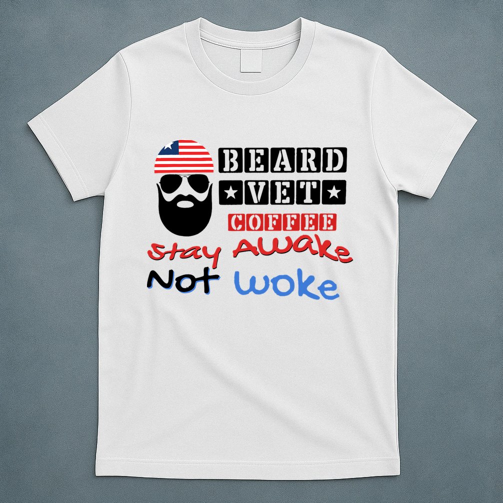 Beard vet coffee happy 4th of july Independence Day T-Shirt