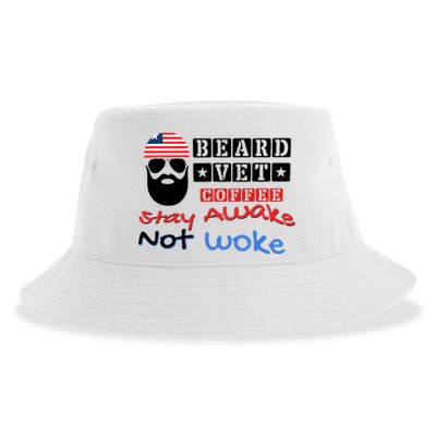Beard vet coffee happy 4th of july Independence Day Sustainable Bucket Hat