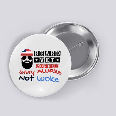 Beard vet coffee happy 4th of july Independence Day Button