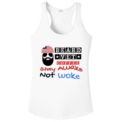 Beard vet coffee happy 4th of july Independence Day Ladies PosiCharge Competitor Racerback Tank