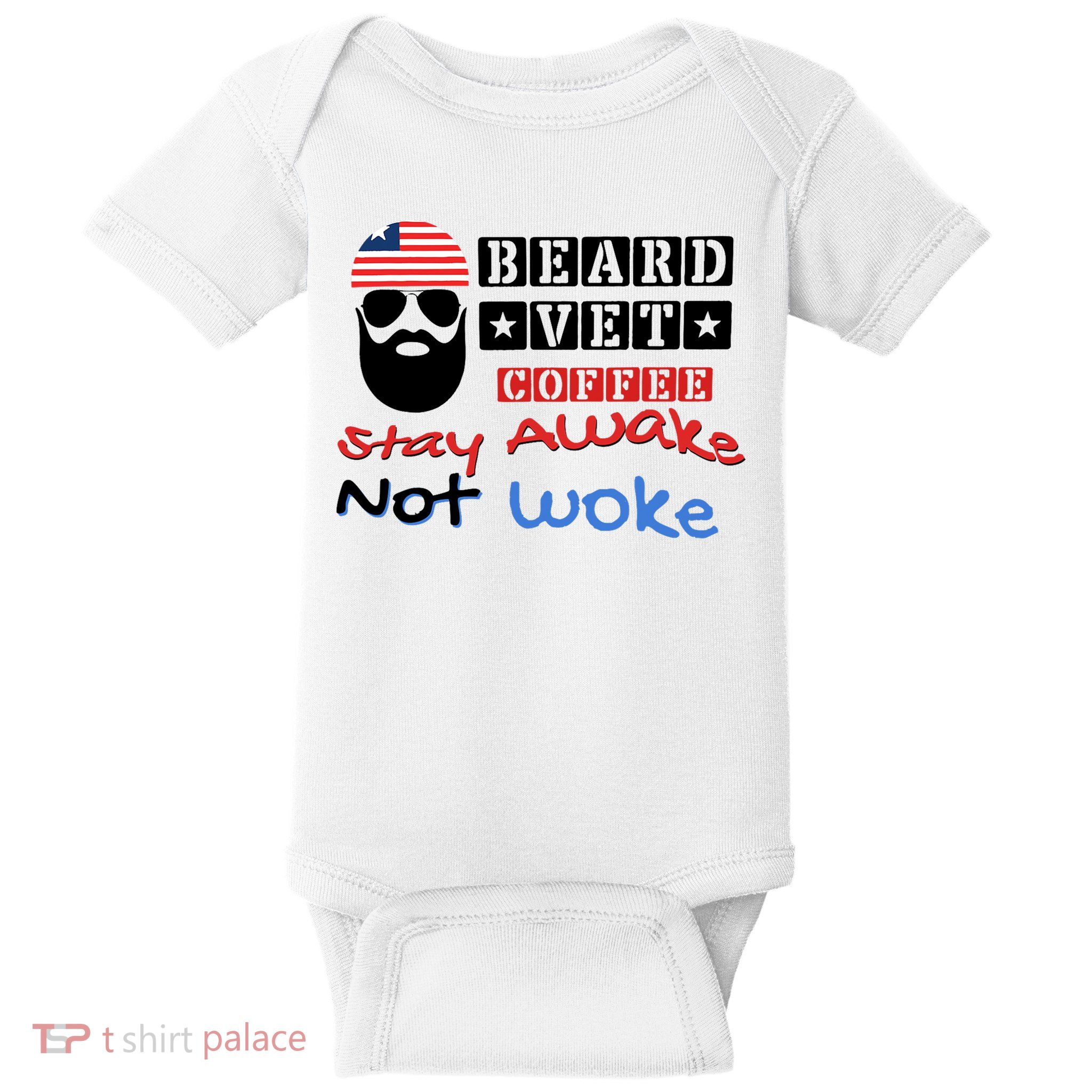 Beard vet coffee happy 4th of july Independence Day Baby Bodysuit