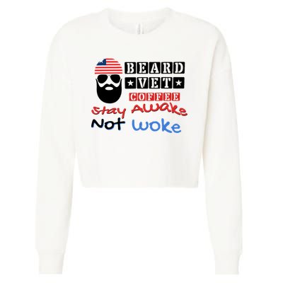 Beard vet coffee happy 4th of july Independence Day Cropped Pullover Crew