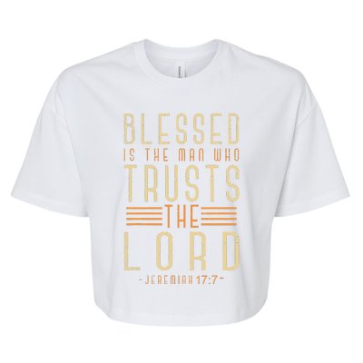 Bible Verse Christian God Savior Devotee Gift Jesus Bella+Canvas Jersey Crop Tee