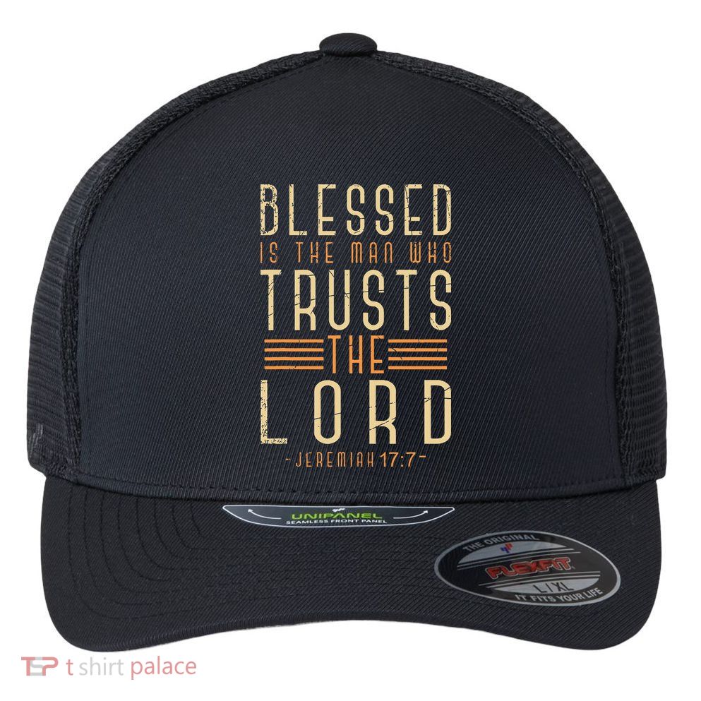 Bible Verse Christian God Savior Devotee Men Gift Jesus Flexfit Unipanel Trucker Cap