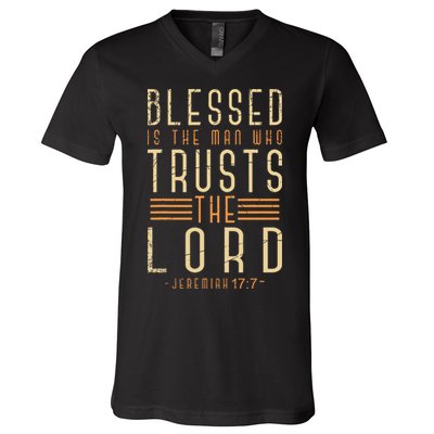 Bible Verse Christian God Savior Devotee Men Gift Jesus V-Neck T-Shirt