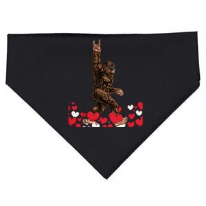 Bigfoot Valentines Day Funny Hearts Sasquatch Love USA-Made Doggie Bandana