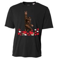 Bigfoot Valentines Day Funny Hearts Sasquatch Love Cooling Performance Crew T-Shirt