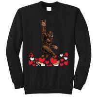 Bigfoot Valentines Day Funny Hearts Sasquatch Love Sweatshirt