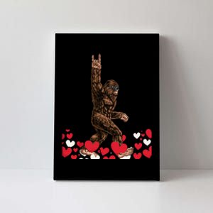 Bigfoot Valentines Day Funny Hearts Sasquatch Love Canvas